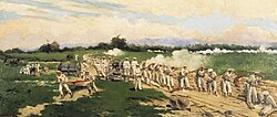 Spanish Marines entrenched during the Battle of Manila Bay