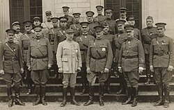 Philippe Pétain and John J. Pershing were decorated with the Grand-croix of the Legion of Honour, as were several US generals with the Commandeur and Chevalier medals shortly after World War I, in 1919.