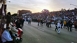 Spectators at the 2023 Rose Parade