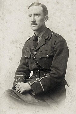 Second Lieutenant Tolkien in uniform, 1916