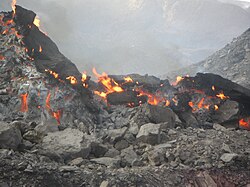Fire at the surface, Xinjiang, 2002