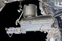 A view of the completed Kibō module of the ISS