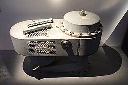 Head of the snorkel mast from German type XXI submarine U-3503, scuttled outside Gothenburg on 8 May 1945 but raised by the Swedish Navy and carefully studied for the purpose of improving future Swedish submarine designs