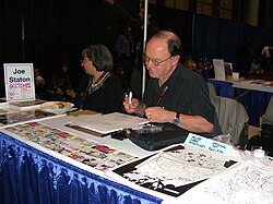 Staton sketching at the 2011 New York Comic Con