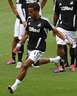 Sinclair training with Swansea City in 2011