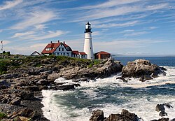 The Maine coast and Portland Head Light