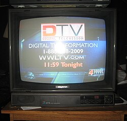 June 12, 2009 – final hours of analog broadcast on WWL-TV gave information about website and telephone number for more information about transition.