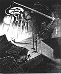 Martians, escaping a dying Mars, invade Earth in The War of the Worlds.
