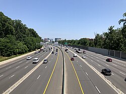 The Capital Beltway (I-495) in Fairfax County, looking north