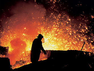 Blast furnaces of Třinec Iron and Steel Works in Czech Republic