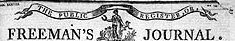 Masthead of the Freeman's Journal, founded 1763, which merged with the Irish Independent in 1924