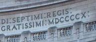 The year number on Admiralty Arch, London. The year 1910 is rendered as MDCCCCX, rather than the more usual MCMX