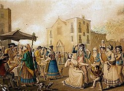 An 1813 depiction of the Piedigrotta festival