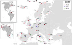 Map of the EGNOS ground network