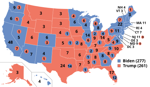 Projected results of the 2020 United States presidential election using one of the Congressional district methods