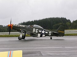 Anders taxiing a North American P-51 Mustang at Bergen Air Show in 2005