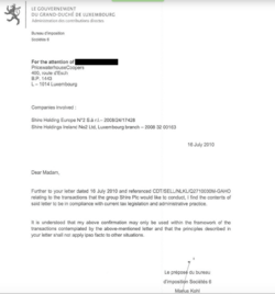 One of the tax rulings of Luxembourg Leaks negotiated by PwC