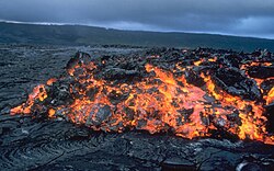 'A'a lava flow with capping breccia at Kīlauea volcano