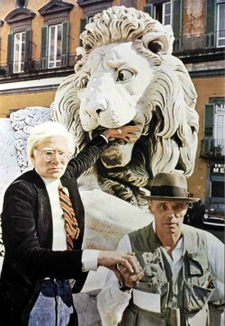 Warhol and Joseph Beuys at the Piazza dei Martiri in Naples, 1980