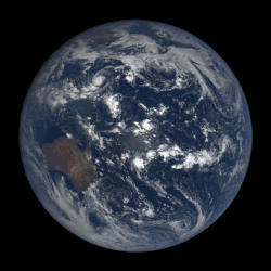 Earth's rotation imaged by Deep Space Climate Observatory, with axis tilt