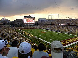 Huntington Bank Stadium replaced the Hubert H. Humphrey Metrodome as the Gophers' home stadium in 2009.