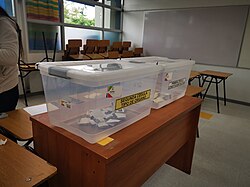 Ballot boxes in Olivar.