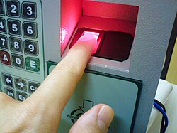 Fingerprint being scanned