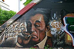 Krog Street Tunnel mural of Mitchum in Atlanta, Georgia