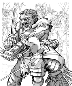 Orcs were popularized by fantasy author J. R. R. Tolkien and are found in many fantasy games.