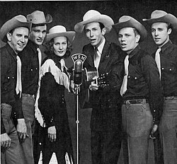 Williams, Sheppard, and the Drifting Cowboys band in 1951