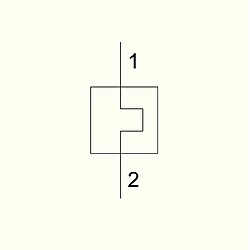Schematic symbol for a thermal overload switch