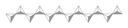 Depiction of a metasilicate chain, emphasizing the tetrahedral silicate subunits.