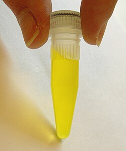 A solution of E101 riboflavin (also known as vitamin B2)