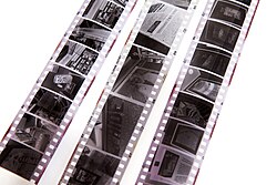 Half-frame negatives (left and right) with standard 35 mm (centre)