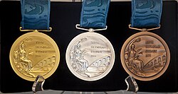 Gold, silver, and bronze medals from the 2000 Summer Olympics