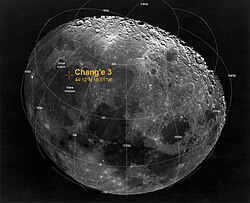 The planned landing site for Chang'e 3 was Sinus Iridum. The actual landing took place on Mare Imbrium