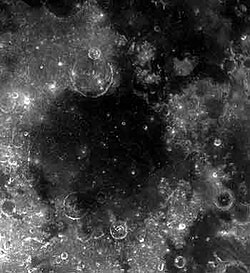 Mare Humorum. The rather large crater to the north of the dark mare is Gassendi