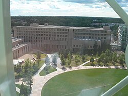 College West viewed from the South Residence, across the Barber Academic Green