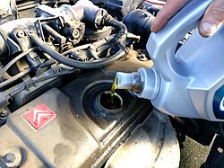 Motor oil, a common lubricant
