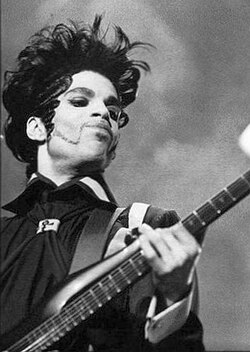 Prince performing during the Act I and II tour in Zürich, Switzerland, in 1993