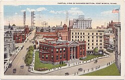 Postcard of the Fort Worth business district, 1921