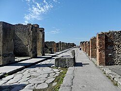 Via dell'Abbondanza, the main street in Pompeii