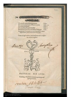 Title page of De Natura Fossilium