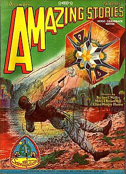 Williamson's first published story "The Metal Man" was cover-featured on the December 1928 Amazing Stories.