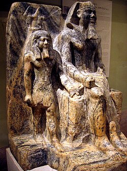 Herui, the 5th nome of Upper Egypt god in Coptos besides the pharaoh Sahure.