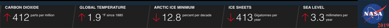 "Vital Signs of the Planet" as presented by NASA on 31 December 2019[2]