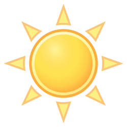Typical "clear weather" pictogram (triangular rays)