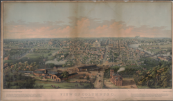 View of the city from Capital University in 1854