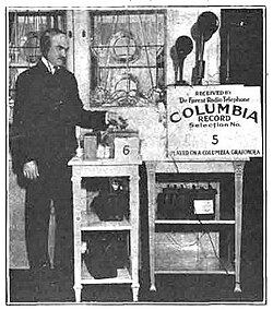 De Forest broadcasting Columbia phonograph records (October 1916)[41]