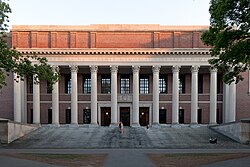 Widener Library, the anchor of Harvard Library, the largest academic library in the world with more than 20 million holdings